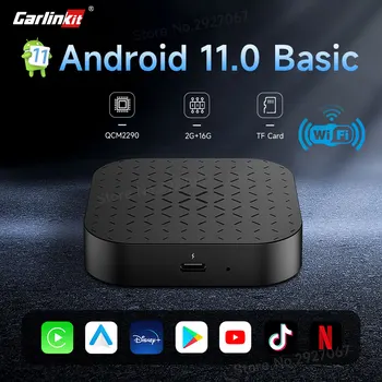 CarlinKit אלחוטית CarPlay אנדרואיד אוטומטי תיבת הטלוויזיה אנדרואיד 11.0 מיני Apple CarPlay Ai תיבת Youtube, נטפליקס Iptv מובנה 2G+16G בסיסי