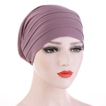 2022 חורף חדש ממתקים צבע כובע טורבן כימותרפיה סרט המצח ערימת כובע המוסלמים כיסוי הראש לנשים אביזרי שיער