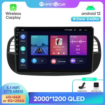 אנדרואיד 12 Sound על פיאט 500 ניווט מולטימדיה לרכב נגן רדיו 2Din סטריאו Bluetooth 48EQ הלהקה WIFI