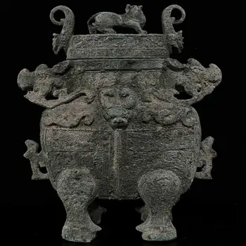 ברונזה עתיקים קישוטים מקורה קישוטים כפול פרה מעושן בתנור קישוטים עתיקים, עבודות יד