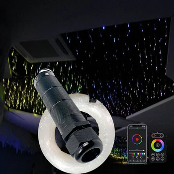 האפליקציה סיבים מנורה קטנה 6W RGBW רכב חדר כוכב אורות LED אופטי כוכב אור תקרת ערכות סיב אופטי עם RF שליטה נייד אופנה