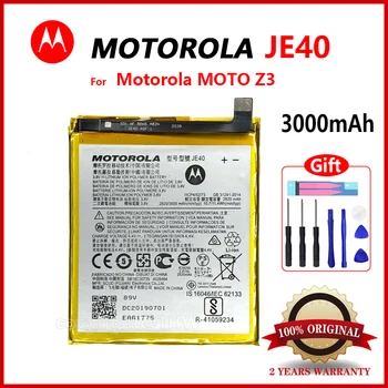 100% מקוריים של מוטורולה חדש 3000mAh 11.4 מ JE40 טלפון סוללה נטענת עבור מוטו Z3 JE40 Batterie Bateria Batterij סוללות