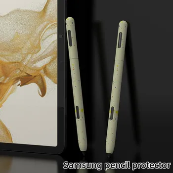 סיליקון קלמר לוח מגע עט חרט כיסוי צבע אחיד זוהר עבור Samsung Galaxy Tab S6 לייט S7-פה. S8 S9 Ultra Plus