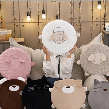 תוספות סופר כבשים חמוד יצירתי חיות מצוירות כרית הספה כרית פרווה של חיות קטיפה כריות כריות מתנה לחברים עיצוב הבית
