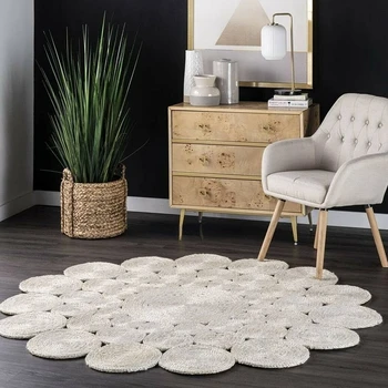 שטיח טבעי 100% יוטה קלעה בוהמי שטח השטיח בעבודת יד הפיך עיצוב השטיח שטיחים עבור הסלון