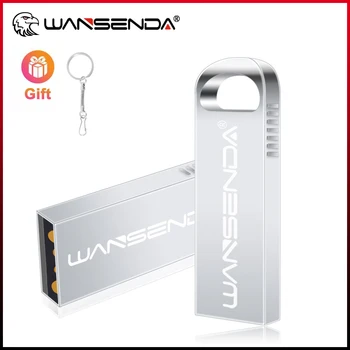 WANSENDA מתכת כונן USB Flash 4GB 8GB 16GB זיכרון כונן עט 32GB 64GB 128GB Pendrive עמיד למים Memoria מקל USB