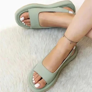 נעלי נשים קיץ 2023 פלטפורמה חדשה חוף סנדלי נשים מזדמנים להחליק על נשים סנדלים מוצק נשים נעלי Sandalias נקבה
