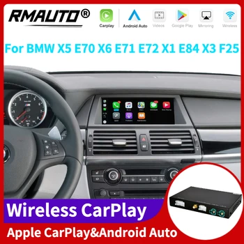 RMAUTO אלחוטית Apple CarPlay CIC מערכת עבור ב. מ. וו X5 E70 X6 E71 E72 X1 E84 X3 F25 אנדרואיד אוטומטי ראי קישור AirPlay המצלמה הפוכה