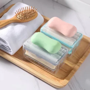סבון תיבת יד חופשית סבון Bubbler סבון ניקוז מנה מחזיק רב תכליתי חדר אמבטיה מטבח סבון מיכל אחסון עם גלגלים