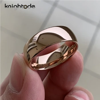 קלאסי רוז צבע זהב טונגסטן טבעת נישואין לגברים נשים קרביד טבעת אירוסין כיפת גימור מלוטש ברוחב 8 מ 