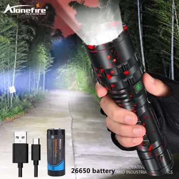 Alonefire G200 80000LM חזק XHP50.2 טקטי פנס LED Xlamp עמיד למים לפיד אור אולטרה בהיר פנס קמפינג
