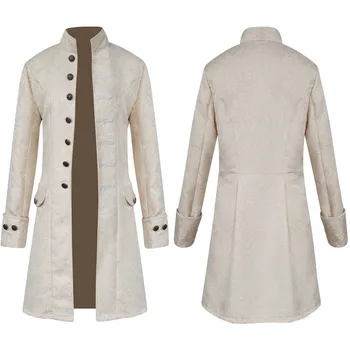 2023Men ויקטוריה, אדוארד Steampunk מעיל שמלת להאריך ימים יותר בציר הנסיך מעיל מימי הביניים, רנסנס ' קט קוספליי