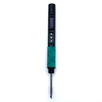 L245 65W דיגיטלי הלחמה עט חשמלי נייד מלחם סגסוגת אלומיניום CNC מעטפת QC משטרת מסוג-C JBC245 שחור