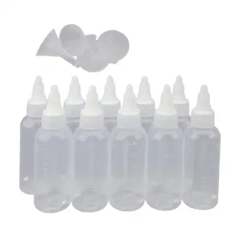 10x Squeezable טפי בקבוקים 60ml אחסון הבקבוק עם מידה ולערבב חרוז