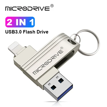 2 ב 1 OTG USB פלאש כונן עט עבור iPhone Ipad usb memry מקל Usb 3.0 Flash דיסק 128GB 256G 512G USB3.0 כפול Pendrive
