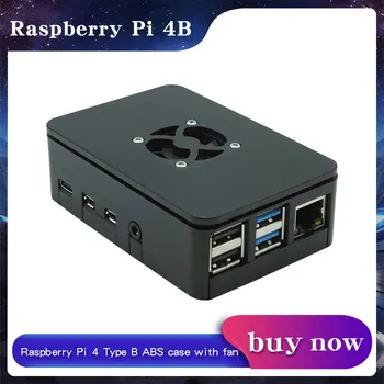 פאי פטל 4 דגם B ABS שחור תיק תיק עם מאוורר קירור עבור Raspberry Pi 4B