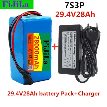 חדש 7s3p 24V 28Ah סוללה 18650 li-ion battery pack 29.4 V 28000mAh אופניים חשמליים ממונעים /Li-ion סוללה עם BMS+ מטען