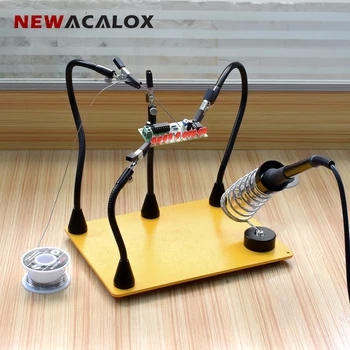 NEWACALOX מגנטי PCB המעגל בעל הלחמה ידיים עוזרות ריתוך שולחן העבודה מלחם לעמוד על הרכבה ותיקון