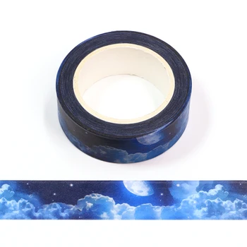 15mm*10m כחול בשמי הלילה מיסוך Washi Tape דקורטיביים דבק מדבקה עיצוב אלבומים היומן כתיבה אספקת