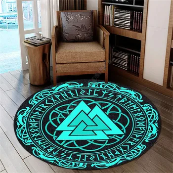ויקינג סגנון השטיח Valknut הדרקון תכלת 3D מודפס שטיח ללא החלקה מחצלת פינת אוכל סלון רך השינה השטיח