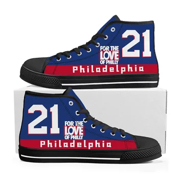 פילדלפיה מספר 21 1 0 לאהבה של פילדלפיה העליון גבוהה נעלי Mens Womens נער בד נעליים מזדמנים נעליים בהזמנה אישית