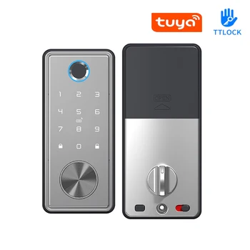TTLock או Tuya אפליקציה חכמה שליטה מרחוק טביעת אצבע ביומטרי סיסמת כרטיס לנו מנעול אוטומטי חשמלי בריח מנעול