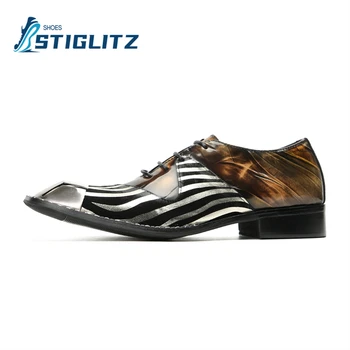 עץ ברזל מרובעים, נעלי אצבע עיצוב ייחודי גברים של נעלי עור לגברים נעליים מזדמנים רשמי נעלי אוקספורד של גברים חדשים נעלי אופנה