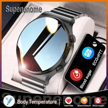 2023 הגלוקוז בדם שעון חכם מלא מסך מגע Mens אק ג ניטור לחץ הדם, טמפרטורת הגוף Smartwatch IP68, עמיד למים