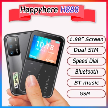 מיני נייד טלפון 2SIM כרטיס BT חייגן השחורה אוטומטי שיחות מקליט Bluetooth חיוג שעון מעורר קסם קול קטן נייד
