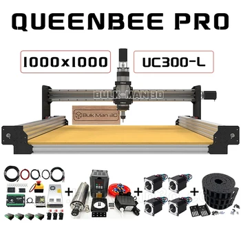 בתפזורת-אדם 3D כסף 1000x1000 QueenBee PRO CNC מלא הערכה עם UC300 MACH3 מערכת בקרה CNC הנתב עץ עץ מכונות עבודה