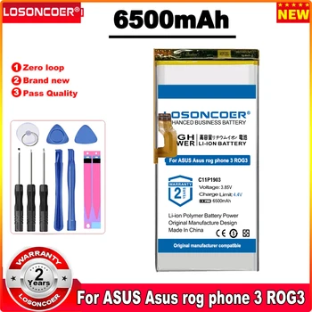 LOSONCOER C11P1903 6500mAh סוללה עבור ASUS רוג ' טלפון 3 ZS661KS ROG3 סוללות