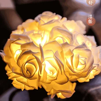 USB/סוללה המופעלות 10/20/40 הוביל רוז פרח אורות מחרוזת פרחים מלאכותיים זר זר ליום האהבה מסיבת החתונה.