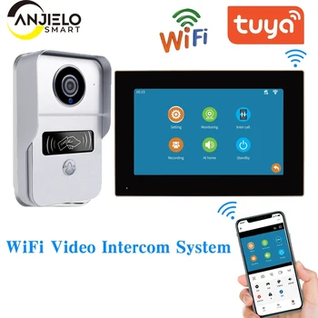 וידאו 1080P כניסת Doorphone הדלת CameraTUYA אלחוטית Wifi וידאו פעמון, מערכת אינטרקום וידאו ערכות וילה בית דירות