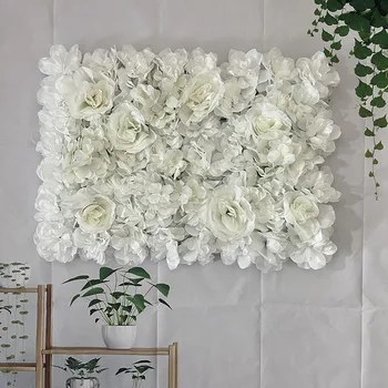 לבנים פרחים מלאכותיים לוחות קיר לחתונה קישוט עיצוב קיר מקלחת תינוק מסיבת יום הולדת רקע אביזר מותאם אישית.