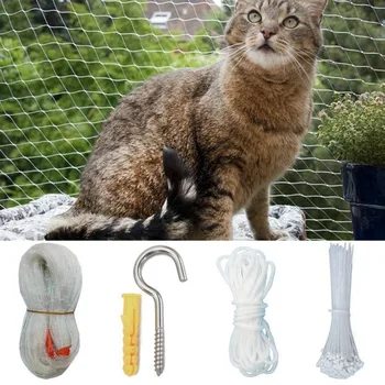 להתאמה אישית נטו חור 2cmx2cm ניילון שקוף חתול רשת ביטחון הביתה מרפסת חלונות חלון מסך חיות מחמד ליפול הגנת רשת