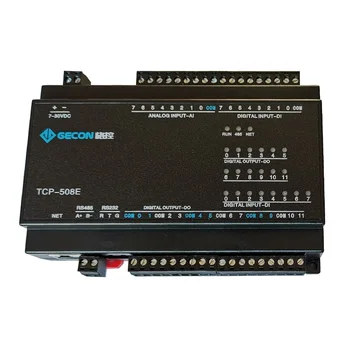 TCP-508E 8AI אנלוגי רכישת 8DI בורר קלט 12DO פתוח בדרך כלל פלט ממסר Modbus RTU RS232 RS485 מודול Ethernet