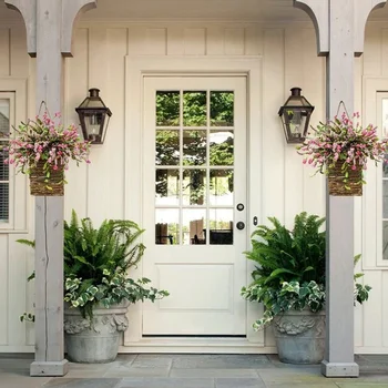 באביב ובקיץ ורוד ברי צמח בר הדלת סל תלוי גרלנד קישוט הבית צמח בר הדלת סל תלוי מקל להתבוסס