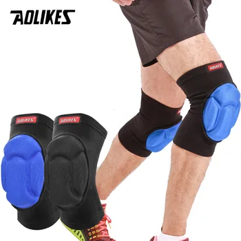 AOLIKES 1 זוג מגיני ברכיים כדורעף, עבה ספוג התנגשות הימנעות חם, אנטי להחליק הברך שרוול, כדורגל, יוגה, ריקוד