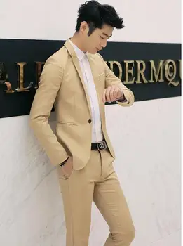 אופנה, Mens בהזמנה אישית הז ' קט מתאים לבוש רשמי גברים החליפה של גברים מזדמנים חתונה חליפות חתן הקוריאנית Slim Fit Terno Masculino