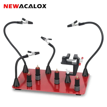 NEWACALOX מגנטי PCB המעגל בעל מתקן הלחמה HelpingThird ידיים זרועות גמישות ריתוך שולחן העבודה תיקון כלי