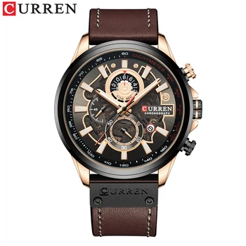 CURREN 8380 זכר שעונים רצועת ספורט הכרונוגרף שעון היד עיצוב יצירתי רב תכליתי קוורץ שעון relogio masculino