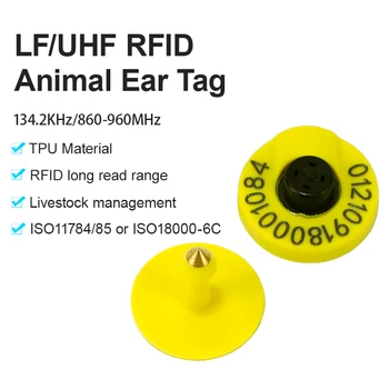 10pcs חזיר האוזן תג 30mm גודל משק ניהול UHF / אם RFID 860~960Mhz/ 134.2 קילוהרץ חיה באוזן קטגוריה עבור חזירים