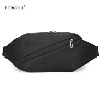 EURCOOL החזה לתיק עמיד למים תיק כתף בעלה של האופנה הגברים המותניים חבילות עבור נסיעות חיצונית עובדים גברים גדולים Messenger Bag