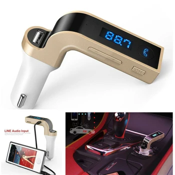 דיבורית לרכב Bluetooth דיבורית משדר FM מצית סוג רדיו נגן MP3 USB מטען לרכב אביזרי רכב