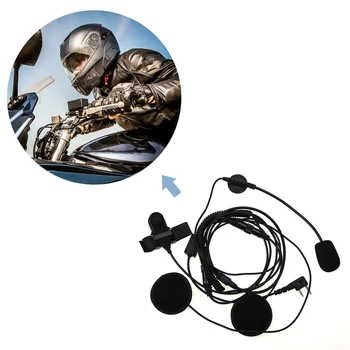 2 PIN מלאות פנים קסדת אופנוע מירוץ אוזניות מיקרופון עבור Baofeng קנווד שני רדיו דרך （ווקי טוקי）