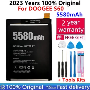 100% מקורי חדש עבור DOOGEE S60 החלפת 5580mAh גיבוי סוללה עבור DOOGEE S60 טלפון חכם סוללות Bateria+מתנה כלים