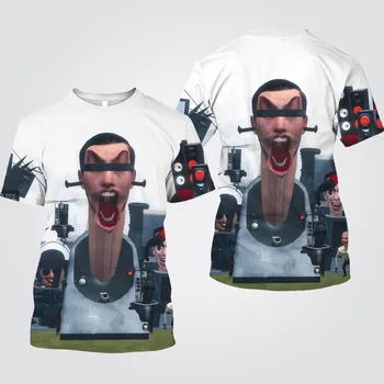 משחק חדש Skibidi שירותים חולצת טי ילדים אנימה 3D הדפסה אופנת רחוב עשרה בחורים מזדמנים אופנה גדולים חולצת תינוק בגדי בנות