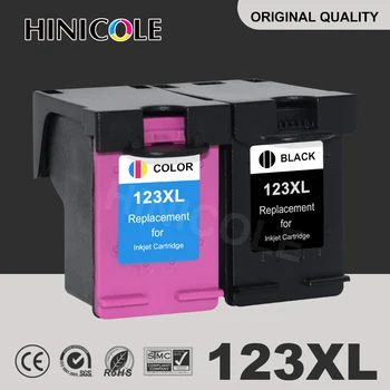 HINICOLE מילוי 1 שחור, 1 צבע מחסנית דיו חלופי HP 123 HP123 עבור Deskjet 1110 2130 2132 2133 2134 3630 המדפסת