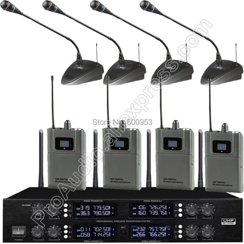 MICWL 4 Beltpack Lavalier 4 שולחן העבודה רדיו אלחוטי דיגיטלי ישיבות מערכת מיקרופון