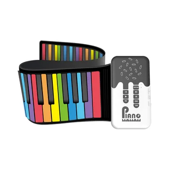 49 מפתחות דיגיטלי מקלדת גמישה רול פסנתר עם רמקול חזק אלקטרונית יד רול פסנתר לאוהבי מוסיקה למתחילים